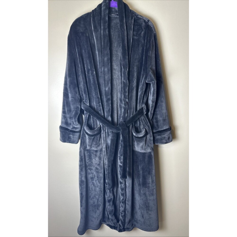Unisex iClosam Plush Soft Fuzzy Fluffy Warm Fleece Bathrobe Spa Robe Grey Size M